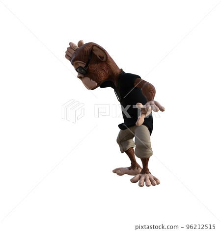 Toon Monkey poses for your composition. Monkey character isolated on white background with alpha mask for quick isolation for your composite work. 3D rendering - illustration. Toon Monkey poses for your composition. Monkey character isolated on white background with alpha mask for quick isolation for your composite work. 3D rendering - illustration. 96212515