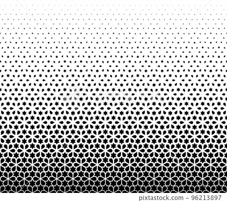 Geometric pattern of black figures on a white background. Seamless in one direction.SCALE method Geometric pattern of black figures on a white background. Seamless in one direction.SCALE method 96213897
