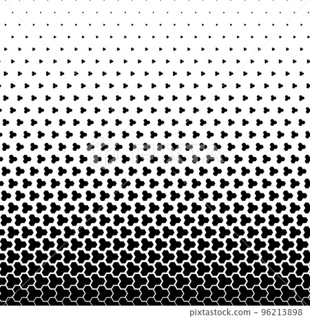 Geometric pattern of black figures on a white background. Seamless in one direction.SCALE method 96213898