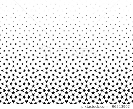 Geometric pattern of black stars on a white background. Seamless in one direction.SCALE method Geometric pattern of black stars on a white background. Seamless in one direction.SCALE method 96213902