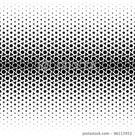 Geometric pattern of black figures on a white background. Seamless in one direction.SCALE method 96213952