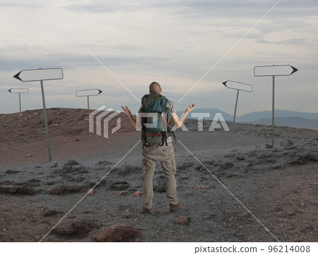 Uncertain explorer is lost in a desert Uncertain explorer is lost in a desert 96214008