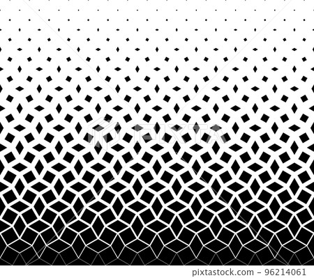 Geometric pattern of black figures on a white background. Seamless in one direction.SCALE method Geometric pattern of black figures on a white background. Seamless in one direction.SCALE method 96214061