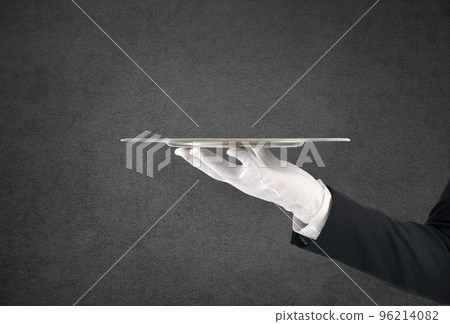 Waiter with tray. First class service concept 96214082