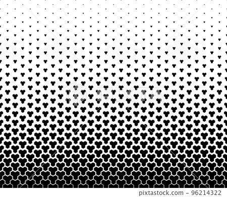 Geometric pattern of black figures on a white background. Seamless in one direction.SCALE method Geometric pattern of black figures on a white background. Seamless in one direction.SCALE method 96214322