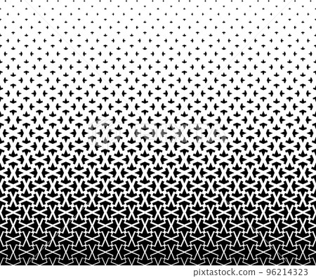 Geometric pattern of black figures on a white background. Seamless in one direction.SCALE method Geometric pattern of black figures on a white background. Seamless in one direction.SCALE method 96214323