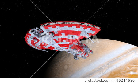 spaceship and planet spaceship and planet 96214686