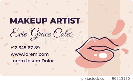Makeup artist, business card with contact info 96215150