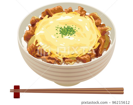 Beef bowl with cheese Beef bowl with cheese 96215612