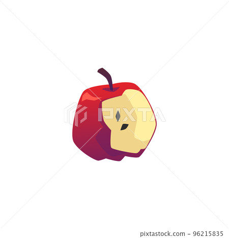 Bitten apple icon for concept of organic waste flat vector illustration isolated. Bitten apple icon for concept of organic waste flat vector illustration isolated. 96215835
