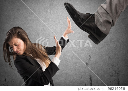 Aggressive boss .Mobbing concept Aggressive boss .Mobbing concept 96216056