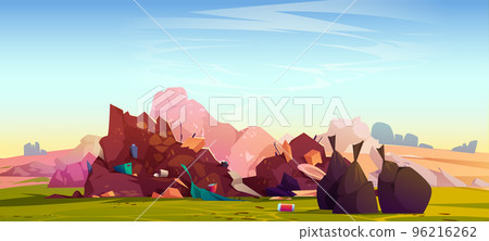 Landfill, environmental pollution, pile of garbage 96216262