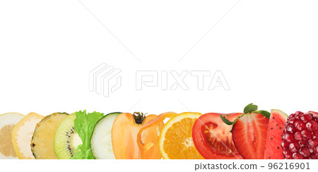 Colourful banner of fruits 96216901