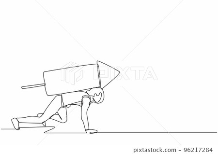 Continuous one line drawing businesswoman prepare to start running with ignite firework. Advantage or skill to boost fast career or business to win competition. Single line design vector illustration Continuous one line drawing businesswoman prepare to start running with ignite firework. Advantage or skill to boost fast career or business to win competition. Single line design vector illustration 96217284