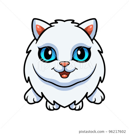 Cute persian cat cartoon posing 96217602