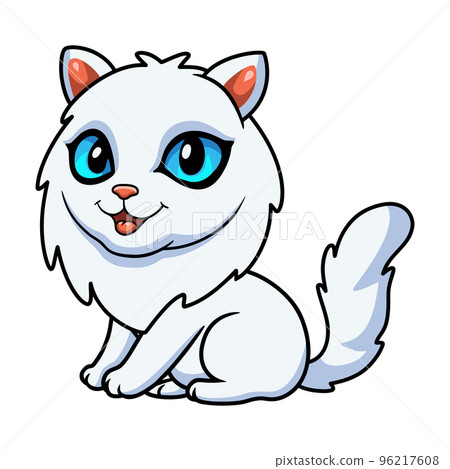 Cute persian cat cartoon sitting Cute persian cat cartoon sitting 96217608