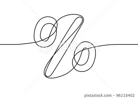 Percent vector continuous line drawing 96218402