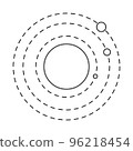 Line art planet system on white background 96218454