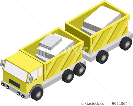 Yellow truck trailer illustration in 3D isometric style Yellow truck trailer illustration in 3D isometric style 96218644