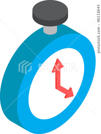stopwatch illustration in 3D isometric style stopwatch illustration in 3D isometric style 96218645