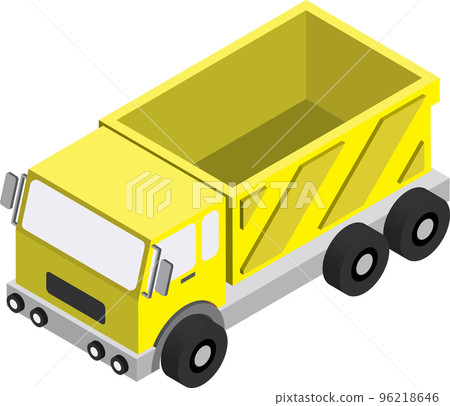 Yellow truck trailer illustration in 3D isometric style Yellow truck trailer illustration in 3D isometric style 96218646