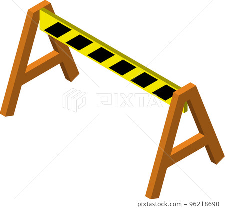 construction zone barrier illustration in 3D isometric style construction zone barrier illustration in 3D isometric style 96218690