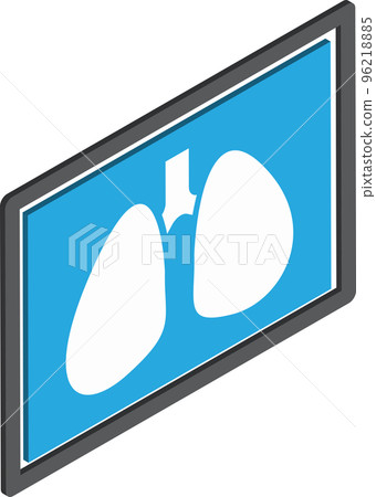 X ray of the lungs illustration in 3D isometric style X ray of the lungs illustration in 3D isometric style 96218885