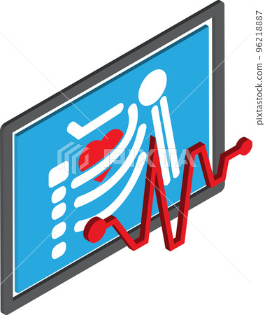 bone x ray illustration in 3D isometric style bone x ray illustration in 3D isometric style 96218887