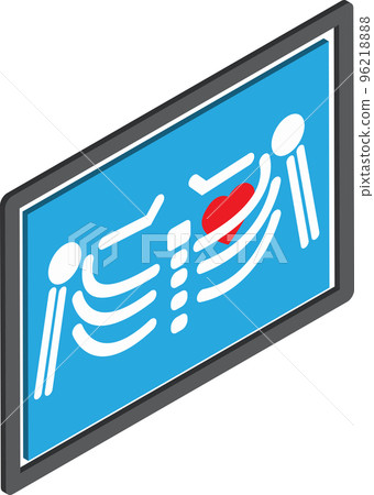 bone x ray illustration in 3D isometric style bone x ray illustration in 3D isometric style 96218888