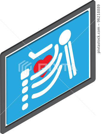 bone x ray illustration in 3D isometric style bone x ray illustration in 3D isometric style 96218889