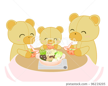 熊一家在享用火鍋 96219205