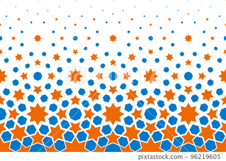 Geometric pattern of black figures on a white background. Seamless in one direction.SCALE method Geometric pattern of black figures on a white background. Seamless in one direction.SCALE method 96219605