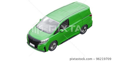 small commercial van for cargo transportation in cramped urban conditions. Courier car. A delivery service car with an inscription-free body for your own unique design. 3d rendering. 96219709