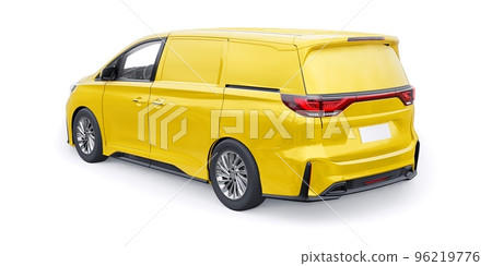 small commercial van for cargo transportation in cramped urban conditions. Courier car. A delivery service car with an inscription-free body for your own unique design. 3d rendering. small commercial van for cargo transportation in cramped urban conditions. Courier car. A delivery service car with an inscription-free body for your own unique design. 3d rendering. 96219776