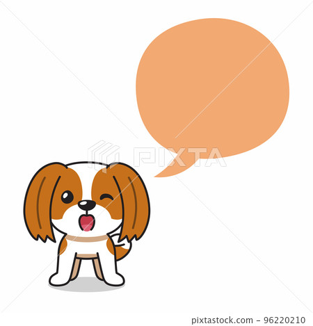 Cartoon character shih tzu dog with speech bubble 96220210