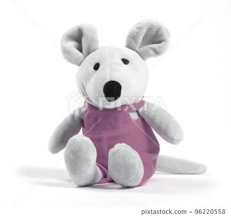 Pluche toy mouse, isolated on white Pluche toy mouse, isolated on white 96220558