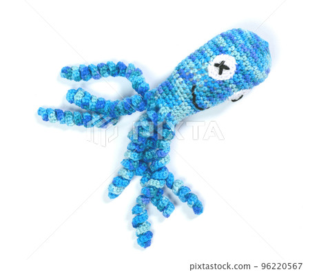 Crochet squid or octopus, isolated Crochet squid or octopus, isolated 96220567