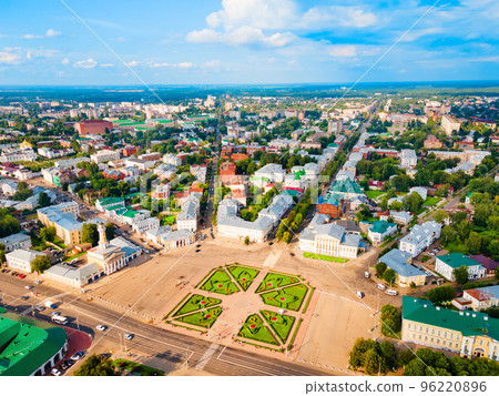 Kostroma city, Volga river aerial view 96220896