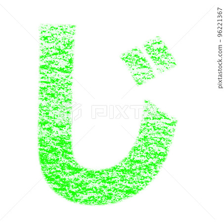 Hiragana drawn with crayon "Ji" green background white with path other colors / list 96221367