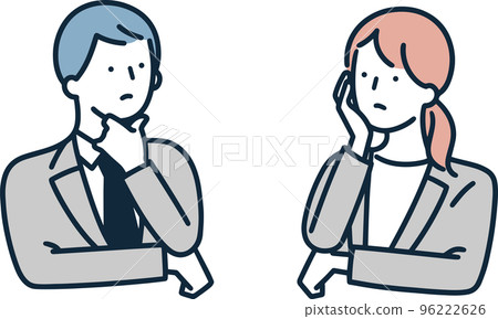懷疑，焦慮，男人和女人，插圖 96222626