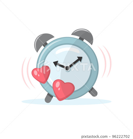 Alarm clock icon with hearts. Valentine day celebration Alarm clock icon with hearts. Valentine day celebration 96222702