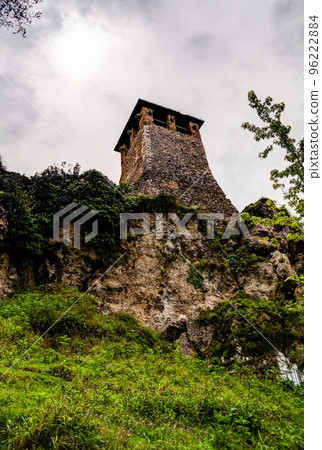 Landscape with ruins of Kruje castle in Albania Landscape with ruins of Kruje castle in Albania 96222884