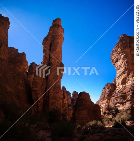 Bizzare rock formation at Essendilene, Tassili nAjjer national park, Algeria 96222885