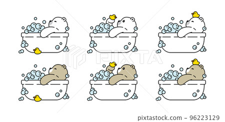 bear polar vector icon shower bath rubber duck soap shampoo pet teddy cartoon character symbol illustration animal doodle design clip art bear polar vector icon shower bath rubber duck soap shampoo pet teddy cartoon character symbol illustration animal doodle design clip art 96223129