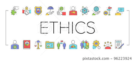 Business Ethics Moral Collection Icons Set Vector . Business Ethics Moral Collection Icons Set Vector . 96223924