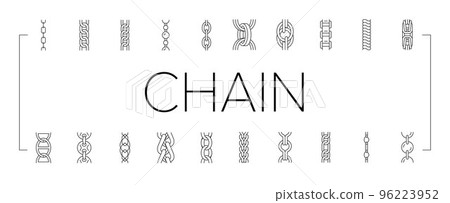 chain metal connection link icons set vector chain metal connection link icons set vector 96223952