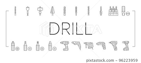 drill equipment construction icons set vector drill equipment construction icons set vector 96223959