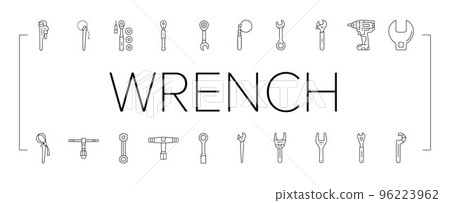 wrench tool spanner repair icons set vector wrench tool spanner repair icons set vector 96223962