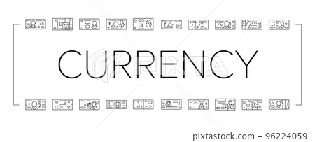 Currency International Finance Icons Set Vector 96224059