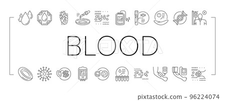 Blood Pressure Measuring Gadget Icons Set Vector 96224074